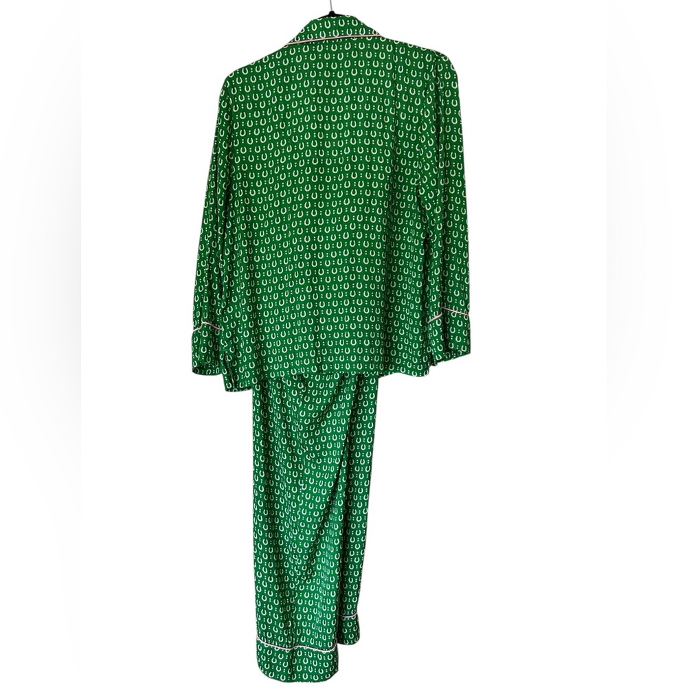 Kate Spade Charming Allover Print Green Pajama Set Elastic Waist Women Size M/M - Picture 10 of 16